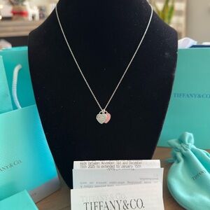 Tiffany & Co. Silver Necklace with Pink Heart Charm